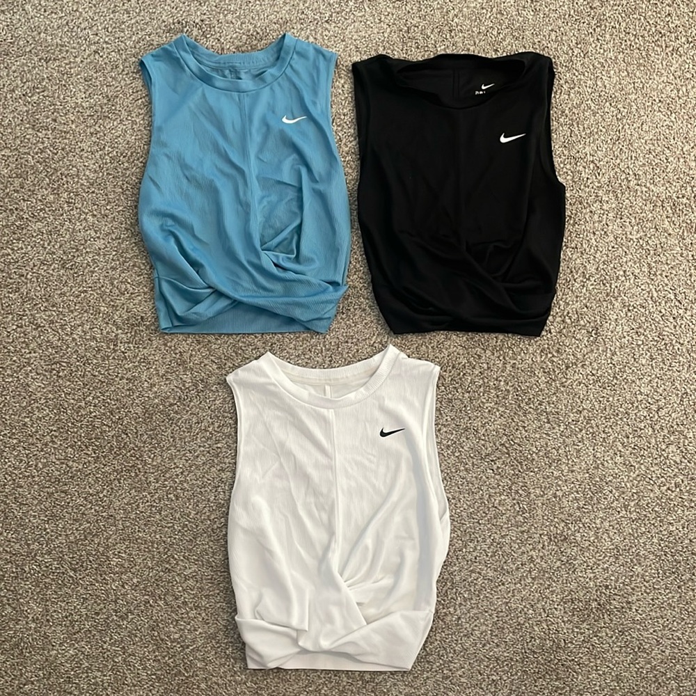 THREE Nike twist crop tops